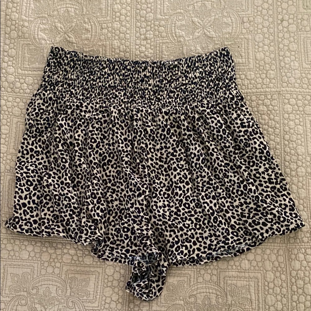 Forever 21 Black and White Animal Print High Waist Shorts